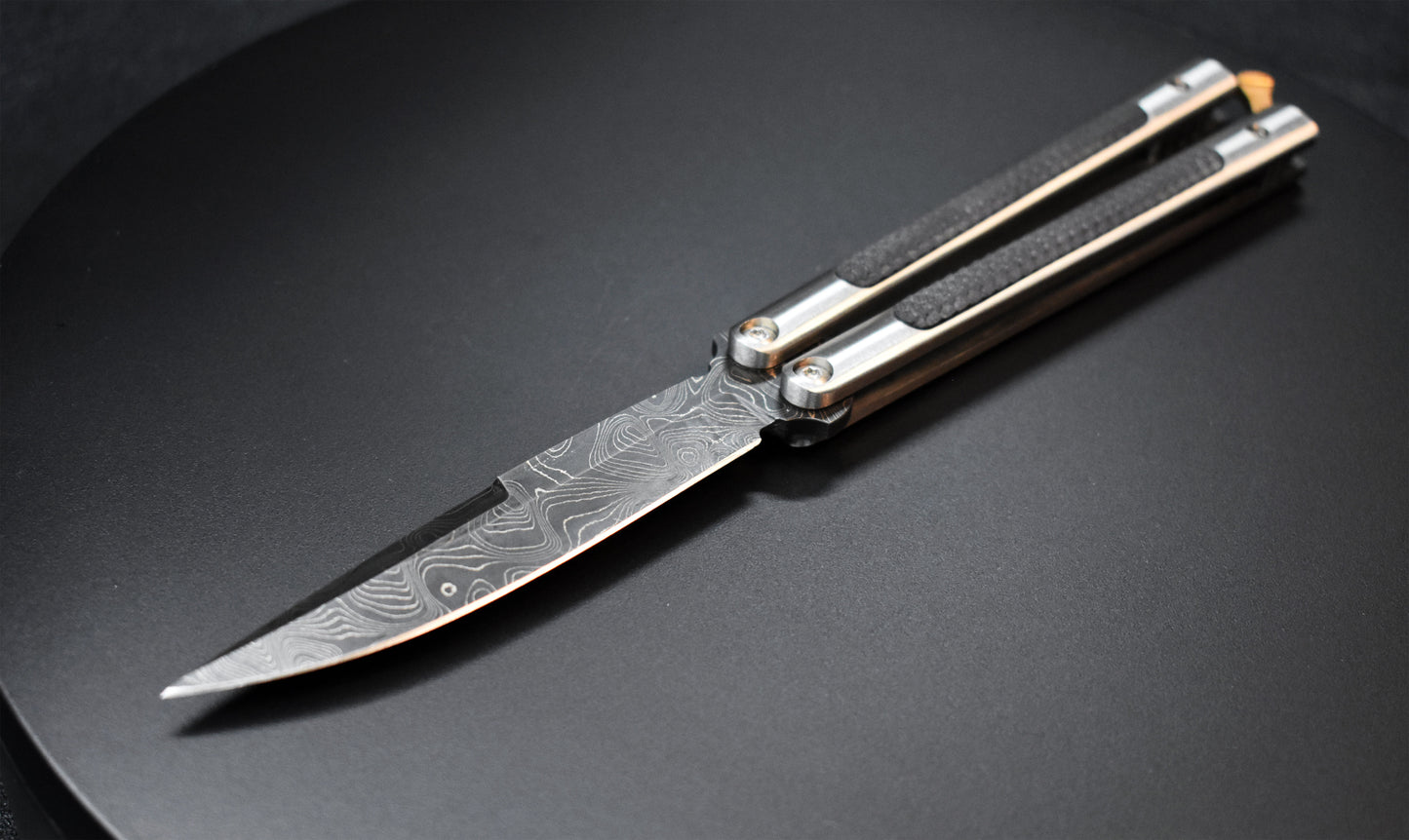 B-Hawk - Nichols Carbon Damascus - dragonscale G10 - Elite EDC line