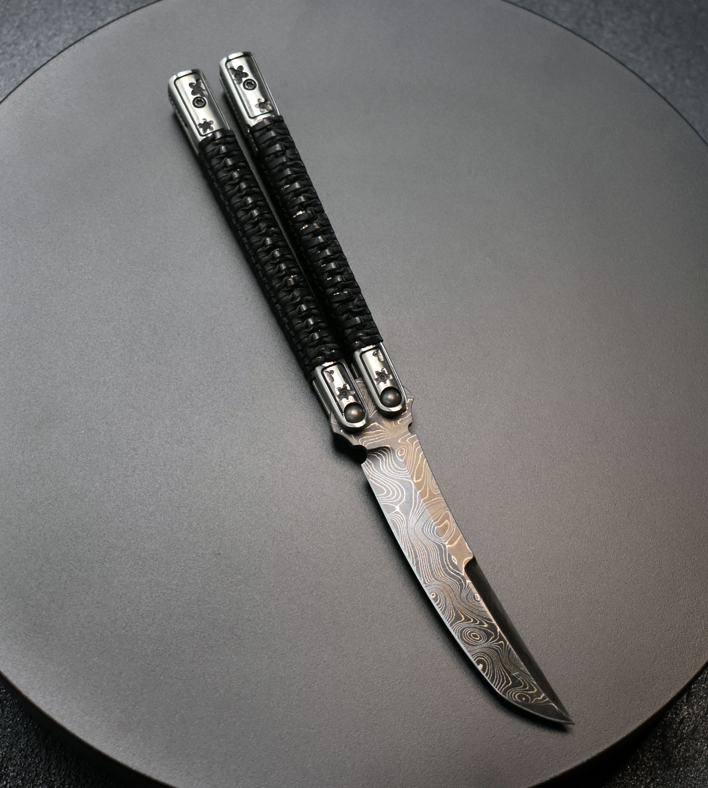 Kuma -Carbon Damascus - Sakura Tsukamaki - Leather