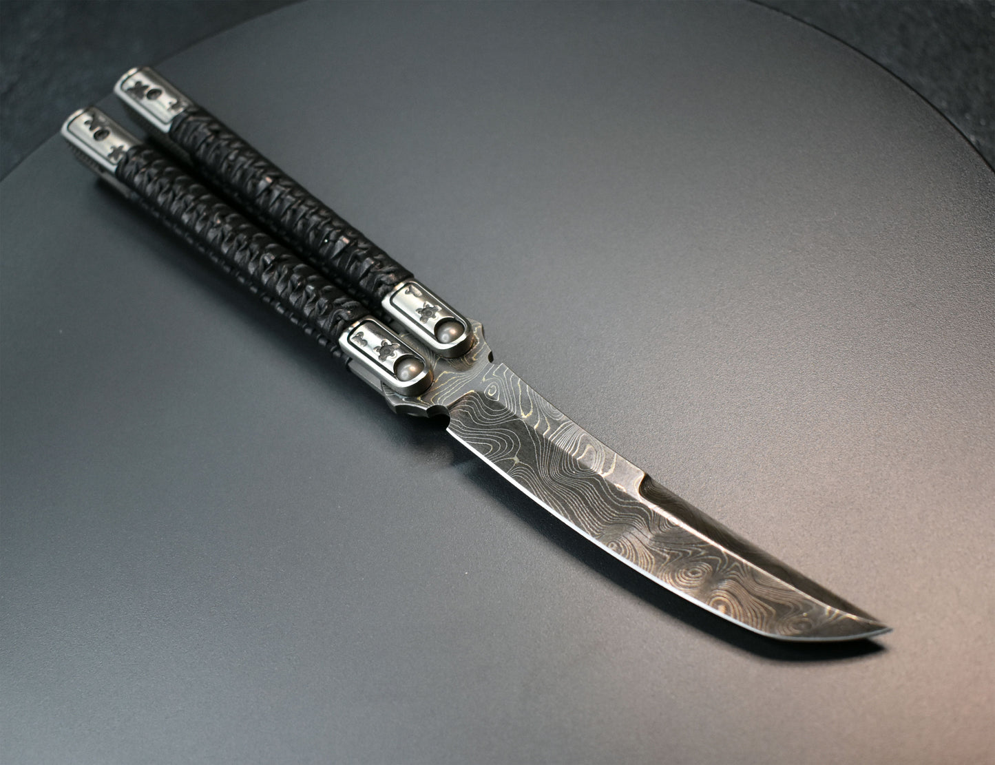 Kuma -Carbon Damascus - Sakura Tsukamaki - Leather