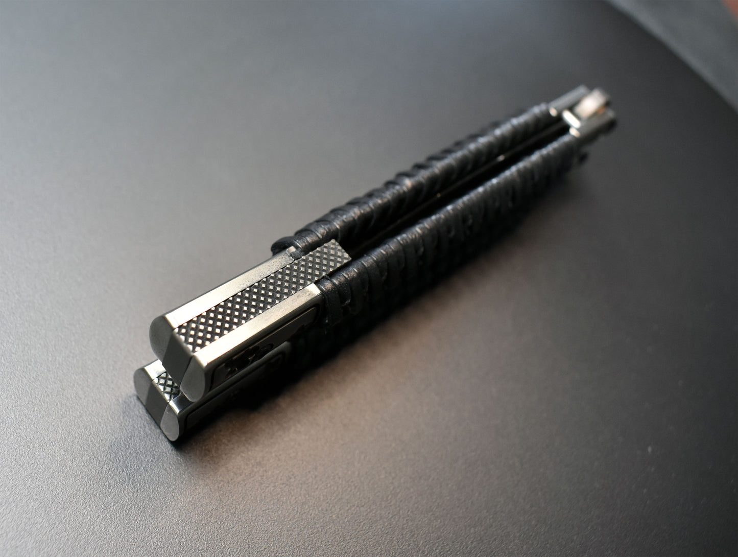 Kuma -Carbon Damascus - Sakura Tsukamaki - Leather