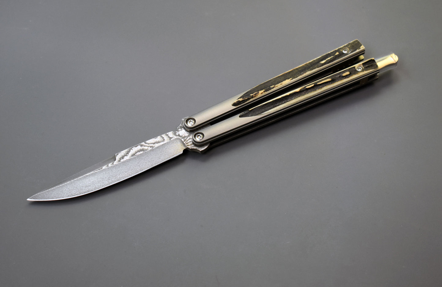 B-Hawk - Stainless Damascus/Stag - SoftTail - Elite EDC line